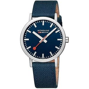 Mondaine SBB Classic - Mat staal (40 mm) Het Zwitserse horloge SBB Classic (A660.30360.40SBD), band, Band