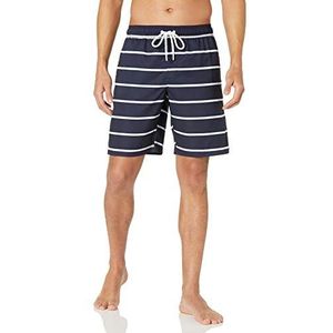 Amazon Essentials Short de bain à séchage rapide pour homme 22,9 cm, rayures bleu marine, taille XS