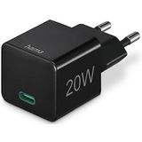 Hama Snellader, USB-C, PD/Qualcomm®, mini-oplader, 20 W, zwart