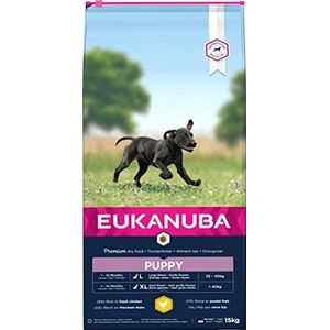 Eukanuba - Grande Race droogvoer voor puppy's – 100% compleet en uitgebalanceerd; zonder kunstmatige aroma's, kunstmatige kleurstoffen toegevoegd; rijk aan kip – calcium FOS DHA – afsluitbare zak van 15 kg