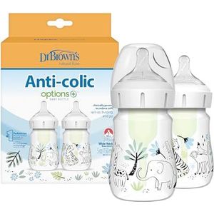 Dr. Brown's Natural Flow® Anti-Colic Options+™ Babyfles met brede hals, 150 ml, 2 stuks