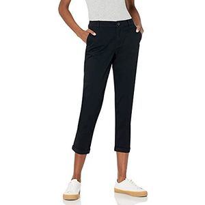 Amazon Essentials Pantalon court kaki à jambe fuselée mi-haute et coupe ajustée pour femme, noir, taille 42