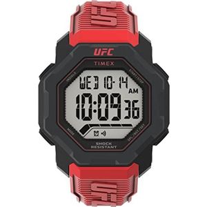 Timex UFC TW2V88200 Herenhorloge met harsband, rood, 48 mm, zwart, zwart.