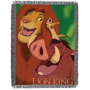 Disney The Lion King deken, geweven, junglevrienden, 121,9 x 152,4 cm, meerkleurig