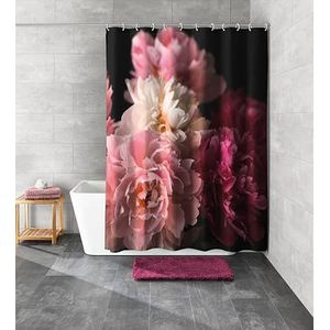Kleine Wolke Rosemarie douchegordijn, polyester, 180 x 200 cm, bordeauxrood