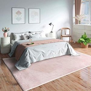 Mia's Olivia Tapijten, wasbaar vloerkleed voor woonkamer, slaapkamer, hal of badkamer, zacht, antislip, 120 x 170 cm, roze