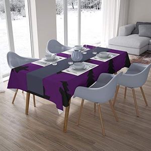 Bonamaison Tafelkleed, vuilafstotend, sneldrogend, waterdicht, 100% polyester, tafelkleed, violet, zwart, 140 x 200 cm - ontworpen en geproduceerd in Turkije