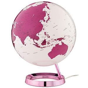 Tecnodidattica Globe Light & Colour Hot Pink | Helderend, draaibaar met politieke cartografie | Designlamp | Diameter 30 cm