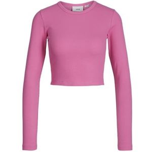 JJXX Jxfeline STR Ls Rib Tee JRS Noos T-shirt à manches longues pour femme, Rose, M