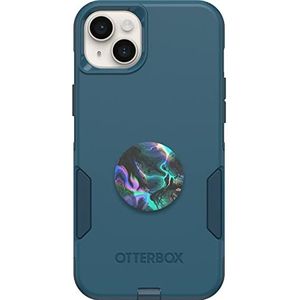OTTERBOX Commuter Series iPhone 14 Plus Case - (Don't be Blue) PopSockets PopGrip - (Agaat Olie)