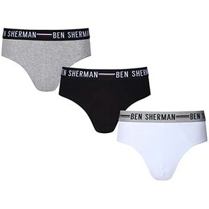 Ben Sherman Newton Boxershorts voor heren, Zwart/Wit/Grijs