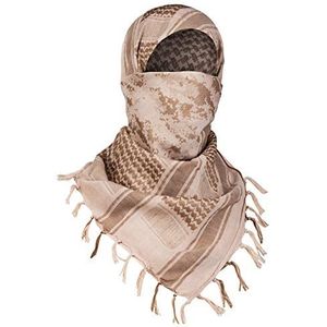 FREE SOLDIER Sjaal van 100% katoen, militaire sjaal, Shemagh, tactisch, woestijn, keffiyeh met kwast, 100 x 100 cm, camouflagezand, Camouflage zand