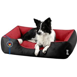 BedDog® Hondenbed LUPI, zwart/rood, L ca. 80x65 cm, mandmand, hondenkussen