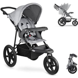 Moby-System Runner Buggy Mountain driewielige kinderwagen voor kinderen tot 15 kg, draait goed, comfortabel, gemakkelijk op te vouwen, grijs