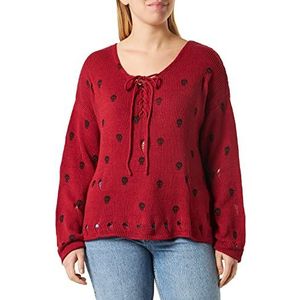 myMo ROCKS sweater voor dames, donkerrood, M-L, Donker rood