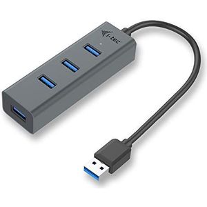 i-tec USB 3.0 metaal 4 poorten USB HUB 4 x USB 3.0 poort voor Windows MacOS Android ChromeOS