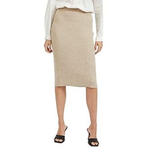 VILA Gebreide Midi Rok VIRIL Beige