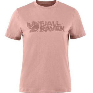 Fjällräven Lush W Logo T-shirt voor dames, Krijt Roze