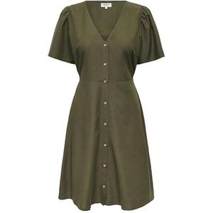 Onlvita Life Linen S/S WVN korte jurk, Kalamata, XXL, Kalamata, XXL