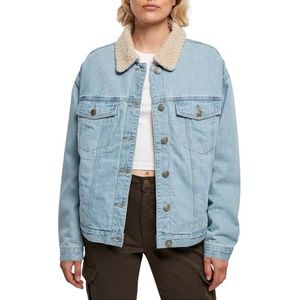 Urban Classics Oversized Sherpa Denim jas voor dames, clearblue bleached