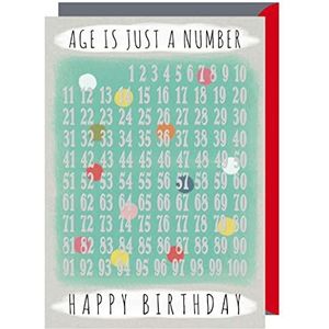 Quire Rough Elegance verjaardagskaart met opschrift ""Happy Birthday Age Is A Number