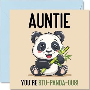 Stu-Panda-ous Verjaardagskaarten voor tante, neef, nichtje, verjaardagscadeaus voor tante, 145 mm x 145 mm, wenskaarten voor vrouwen en haar