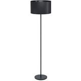EGLO Vloerlamp Maserlo 1, 1 vlammige staande lamp vintage, modern, staande lamp van staal en textiel, woonkamerlamp in zwart, lamp met trapschakelaar, E27 fitting