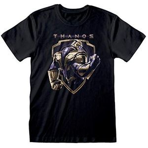 Marvel Avengers EndGame Thanos T-shirt voor heren, officiële merchandise, S-XXL, Iron Man Captain America Thor Hulk, ronde hals, grafisch thee, verjaardagscadeau voor mannen, voor thuis of gym, zwart, M, SCHWARZ