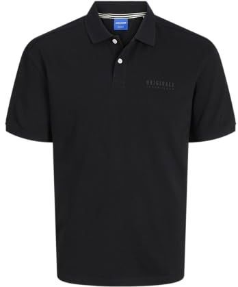 JACK & JONES Jorfrederiksberg Polo Ss Pls Jorfrederiksberg Polo Ss Pls Heren (1 stuk), zwart., 3XL