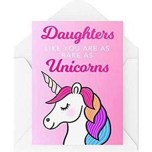 CBH99 verjaardagskaart met opschrift ""Daughter Like You Are As Rare As Unicorns"", grappige wenskaart voor u, lachen