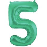 Folat - Vuurballon, mat, metallic, groen, aantal 5-86 cm