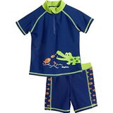 Playshoes jongens zwempak met UV-bescherming, krokodil, Blauw (Navy 11)