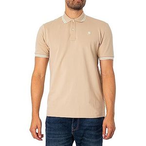 G-STAR RAW Dunda Poloshirt voor heren, smal, gestreept, 1 stuk, Beige (Westpoint Khaki D17127-5864-c531)