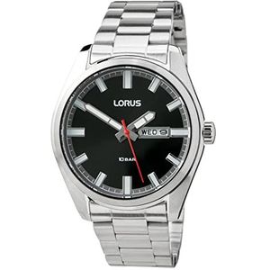 Lorus Heren analoog kwarts horloge met metalen armband RH347AX9, zwart, armband, zwart., Armband