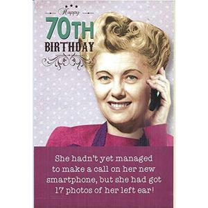 Verjaardagskaart 70ste verjaardag voor haar, grappige verjaardagskaart voor vrouwen, 70ste verjaardagskaart voor haar 70ste verjaardagskaart voor haar 70 jaar wenskaart 159 x 235 mm