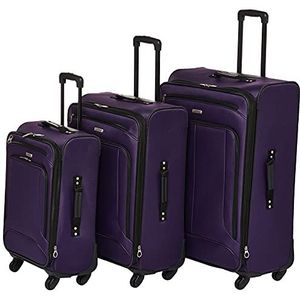 AMERICAN TOURISTER Pop Max trolley met draaischarnier, Paars., 3-Piece Set (21/25/29), Pop Max Softside Trolley met zwenkwielen