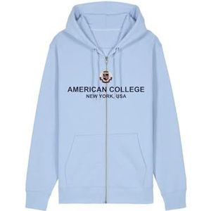 AMERICAN COLLEGE USA Sweat Zip Bleu Ciel 14 Ans Decontracte, Bleu, 14 ans