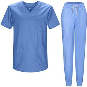 MISEMIYA Sanitair Uniform Mz-817-8316 Medisch Service Shirt Unisex (1 stuk), Hemelsblauw