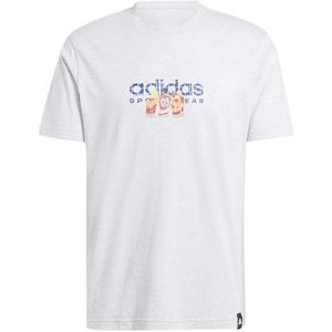 adidas Homme CODES LINEAR GRAPHIC TEE, LIGHT GREY HEATHER, L Tall