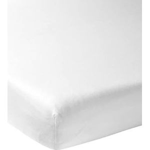 Meyco Home Basic Jersey hoeslaken voor tweepersoonsbed (zacht jersey hoeslaken van 100% katoen, perfecte pasvorm door elastiek rondom, ademend, 140 x 200 cm), wit