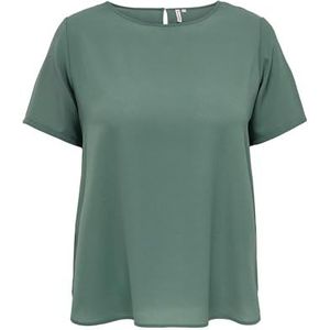 ONLY CARMAKOMA Carvica Ss Top dames blouse WVN Noos Baume Green, 54/oversized, groene balsem