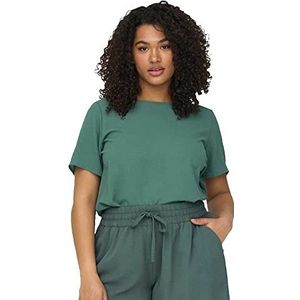 ONLY CARMAKOMA Carvica Ss Top dames blouse WVN Noos Baume Green, 54/oversized, groene balsem