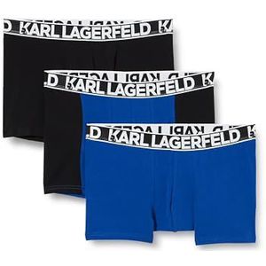 KARL LAGERFELD Full Elastic Trunk Set (3x) boxershorts voor heren (3 stuks), Mazarine blauw/zwart