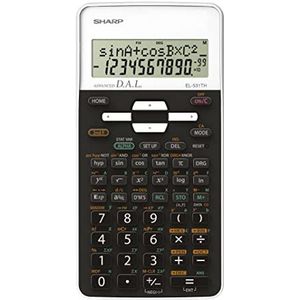 Sharp EL-531 Tg-WH Wetenschappelijke rekenmachine, werkt op batterijen, wit