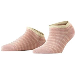 FALKE Stripe Shimmer damessokken, katoen, wit, zwart, meerdere kleuren, lage sokken, dunne zomer, zonder patroon, 1 paar, roze (Bloom 8645)