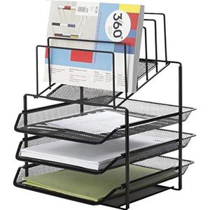 Q-Connect Opbergvak voor ordners, van metaal, 3 legplanken, 300 x 350 x 420 mm, zwart