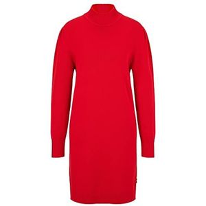 BOSS Dames C Fuenta jurk pullover relaxed fit van katoen en scheerwol, Rood