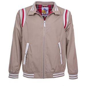 Harrington Jas in bowling-stijl, beige, S, Beige