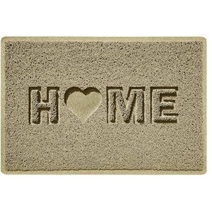 Nicoman Love at Home Deurmat, 60 x 40 cm, Honesty beige, zeer duurzaam, antislip, binnen en buiten, vuilvangmat, vloermat voor huis, terras, tuin, veranda, hart