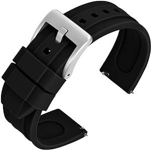 ANNEFIT Siliconen horlogeband 16 mm, 18 mm, 20 mm, 22 mm, waterdichte reservearmband voor dames en heren, siliconen rubber, Geen edelsteen